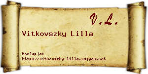 Vitkovszky Lilla névjegykártya